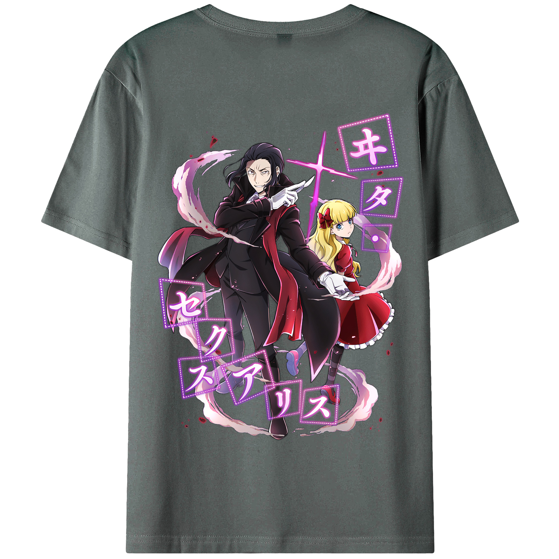 （画像用） 文豪ストレイドッグス Bungo Stray Dogs 綿100％半袖Tシャツ（背面プリント）